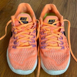 Nike Lunar Tempo Running Shoes- Neon orange/ purple